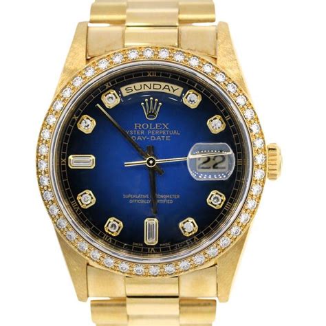 rolex day date gold with blue face|rolex platinum day date price.